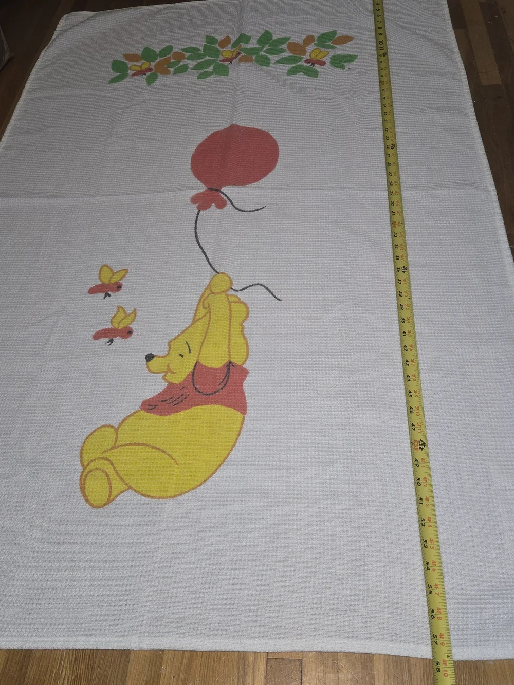 Waffle Knit Winnie the Pooh Balloon Throw Blanket - White, Yellow, Red